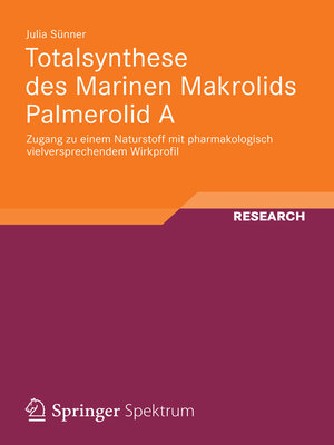cover image of Totalsynthese des Marinen Makrolids Palmerolid A